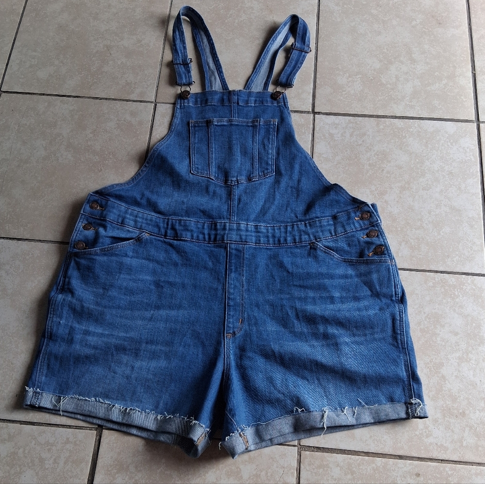 Ava & Viv Blue Denim Women Shorts  Overall Size 18W Pre-owned